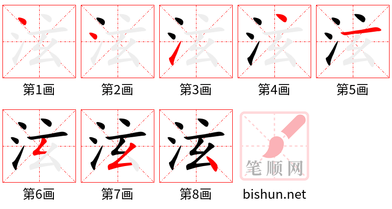 泫 笔顺规范