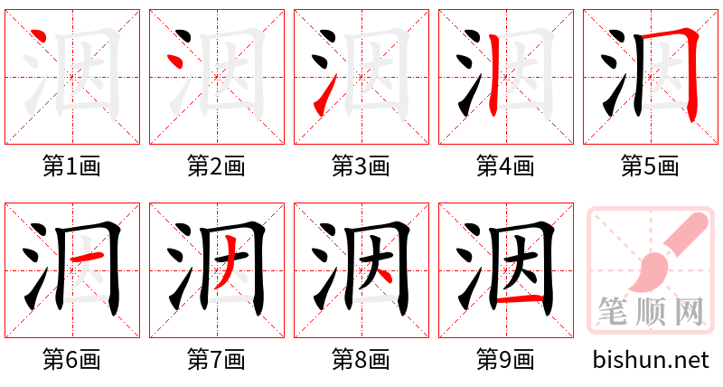 洇 笔顺规范