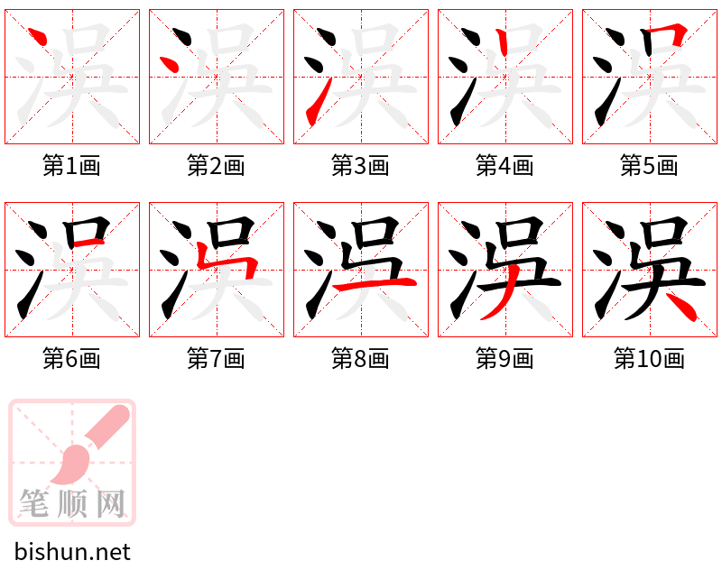 洖 笔顺规范