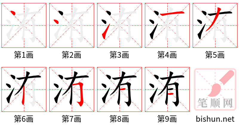 洧 笔顺规范