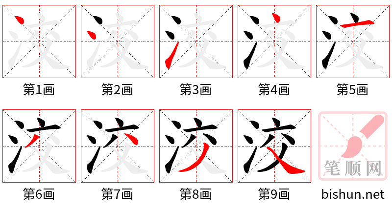 洨 笔顺规范