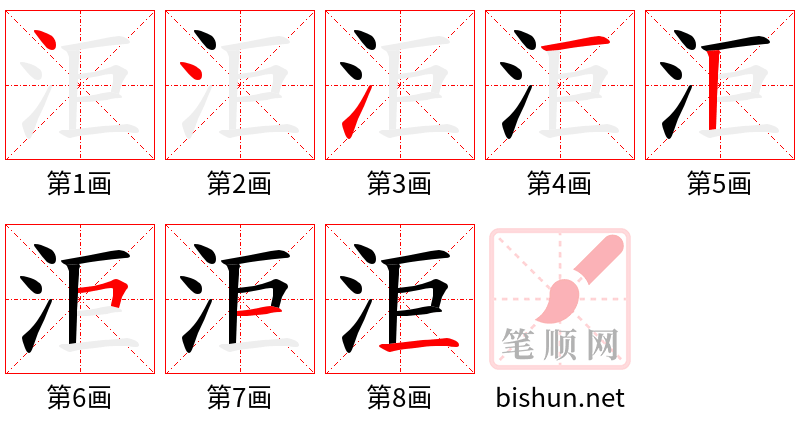 洰 笔顺规范