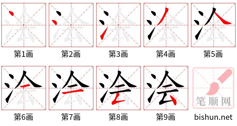 浍 笔顺规范