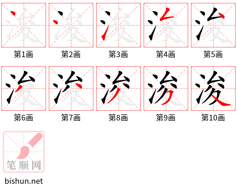 浚 笔顺规范