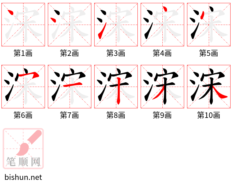 浨 笔顺规范