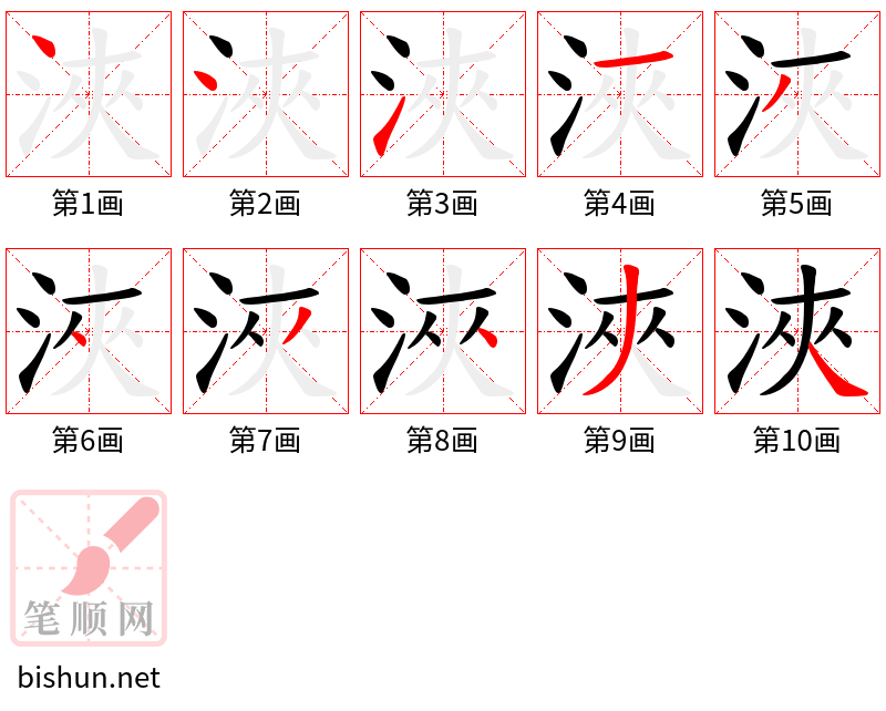 浹 笔顺规范