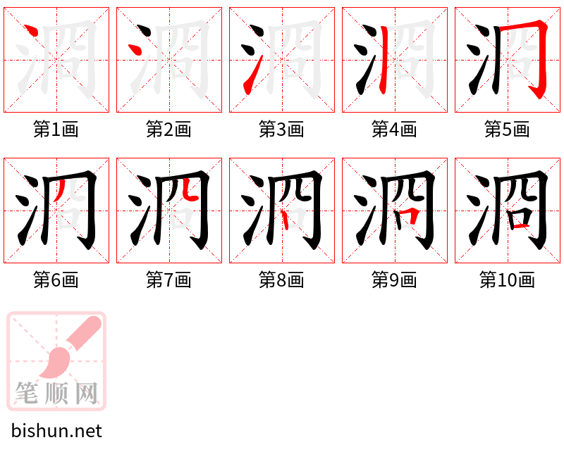 浻 笔顺规范