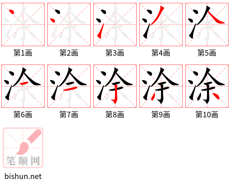 涂 笔顺规范