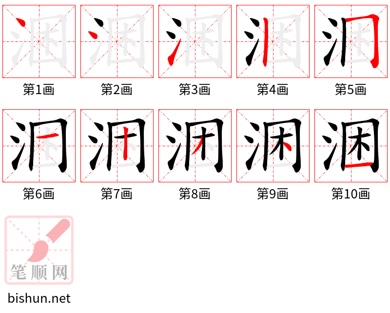 涃 笔顺规范