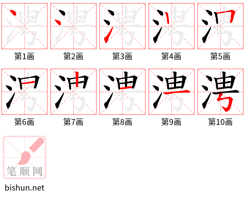 涄 笔顺规范