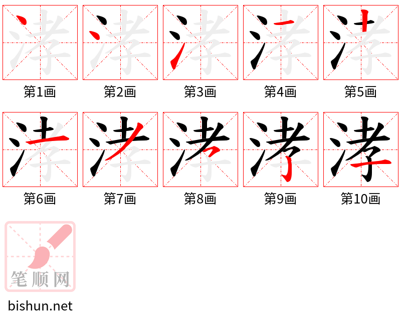 涍 笔顺规范