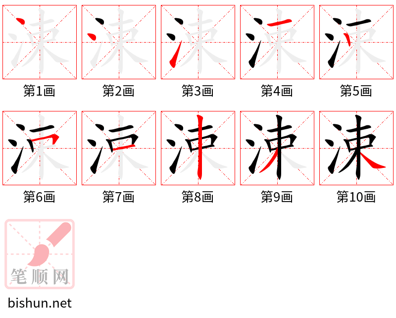 涑 笔顺规范