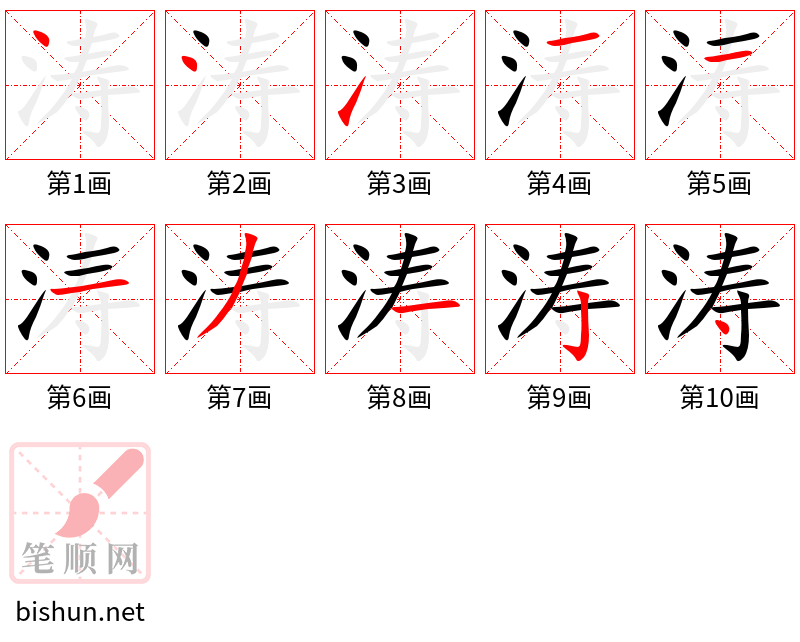 涛 笔顺规范