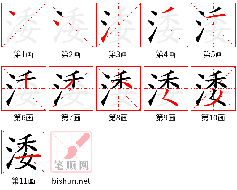 涹 笔顺规范