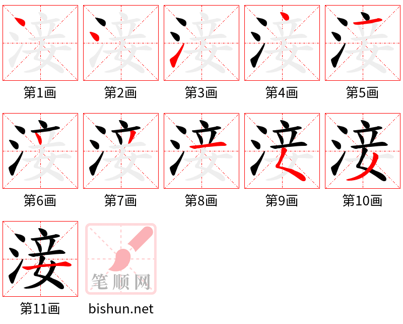 淁 笔顺规范