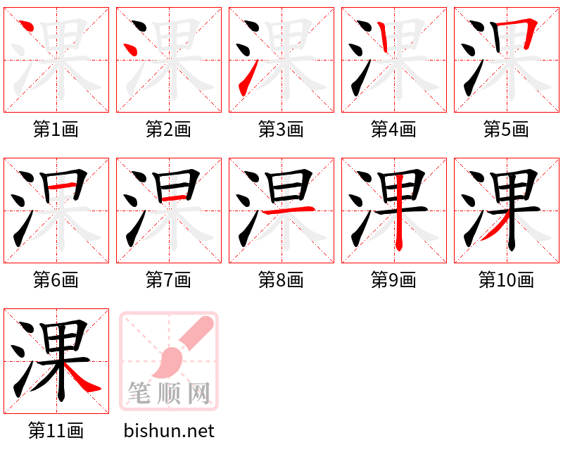 淉 笔顺规范