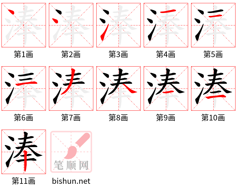 淎 笔顺规范