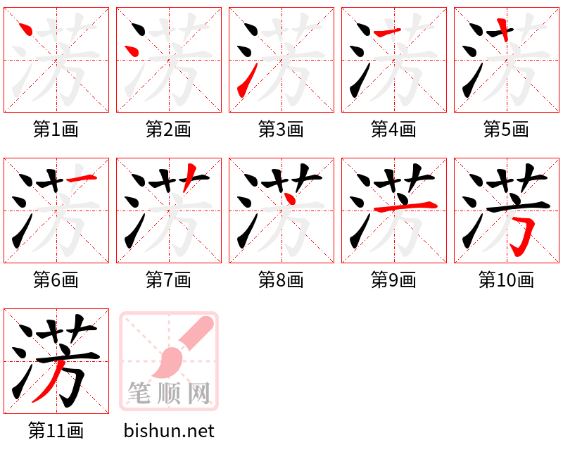 淓 笔顺规范