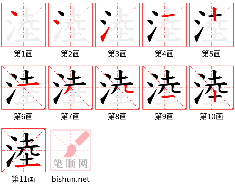 淕 笔顺规范