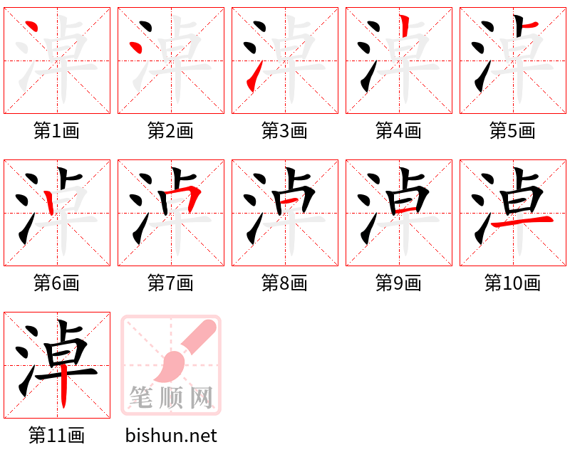 淖 笔顺规范