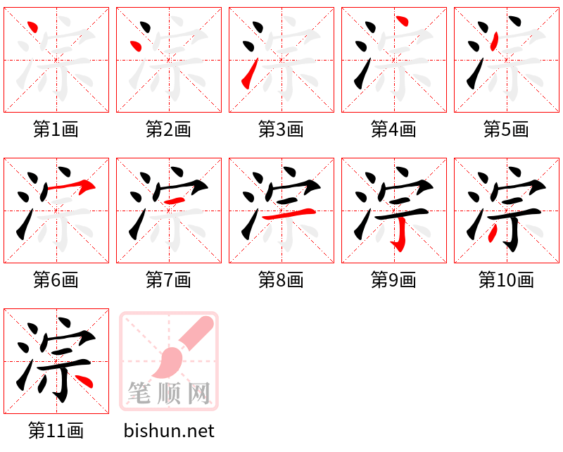 淙 笔顺规范