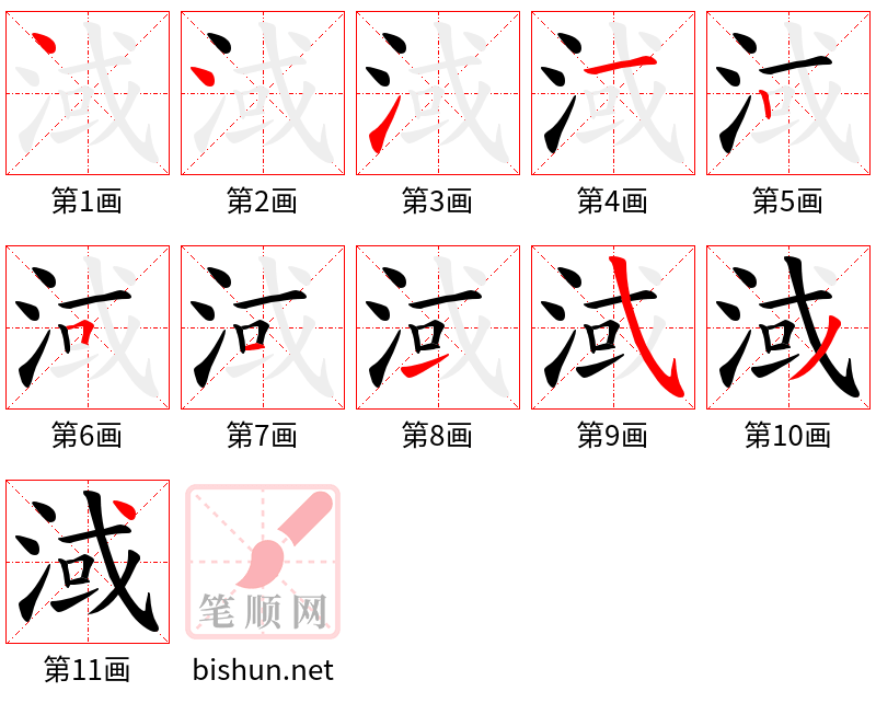 淢 笔顺规范