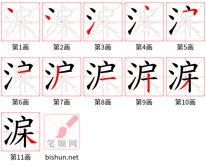 淭 笔顺规范