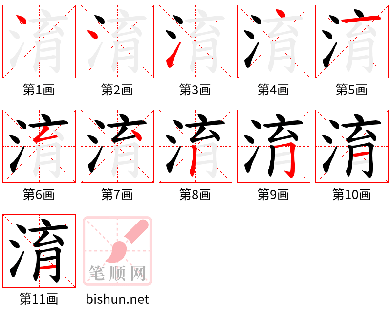 淯 笔顺规范