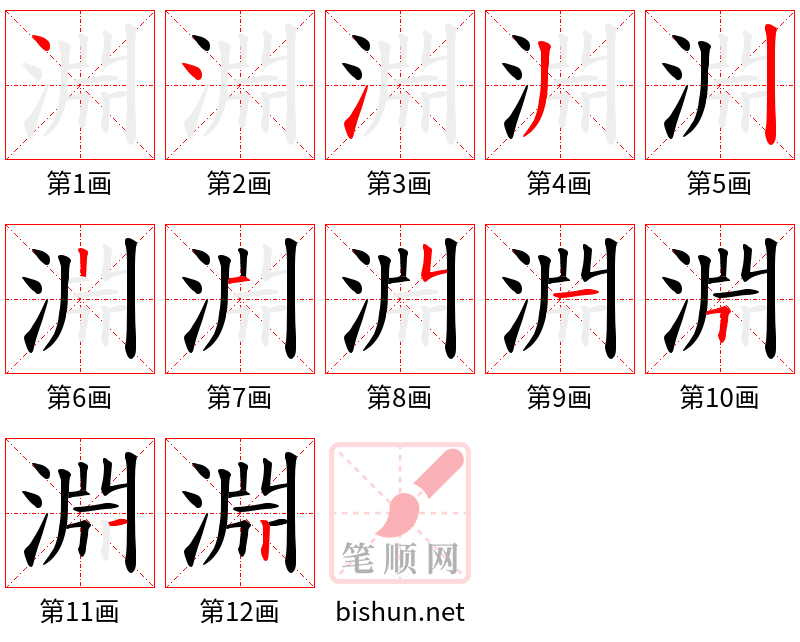 淵 笔顺规范