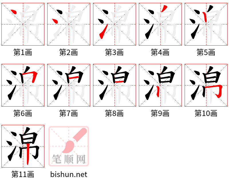 淿 笔顺规范