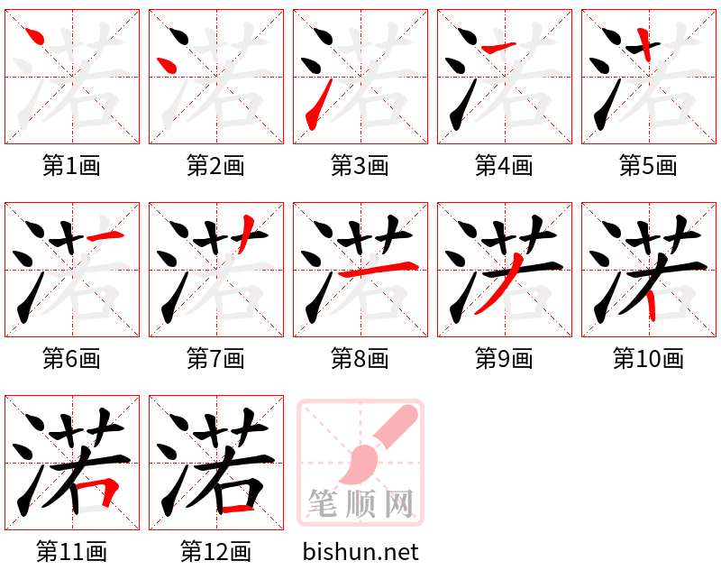 渃 笔顺规范