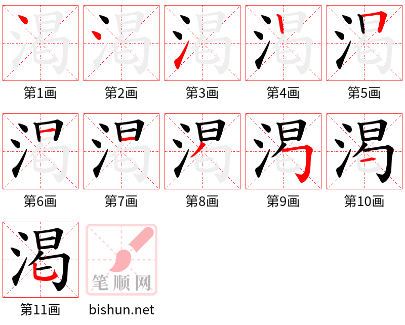 渇 笔顺规范