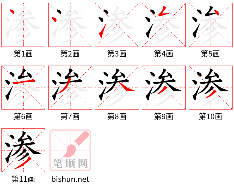 渗 笔顺规范