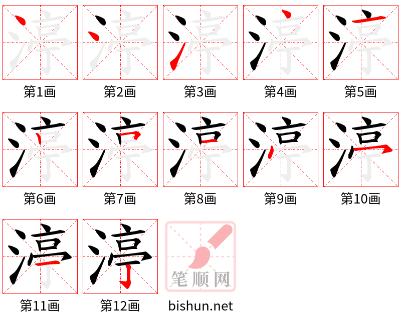 渟 笔顺规范