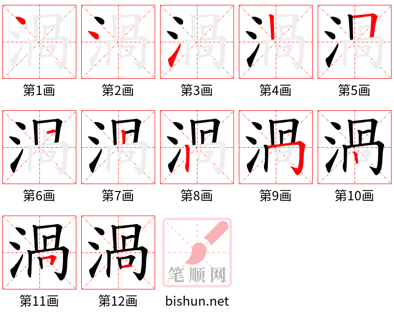 渦 笔顺规范