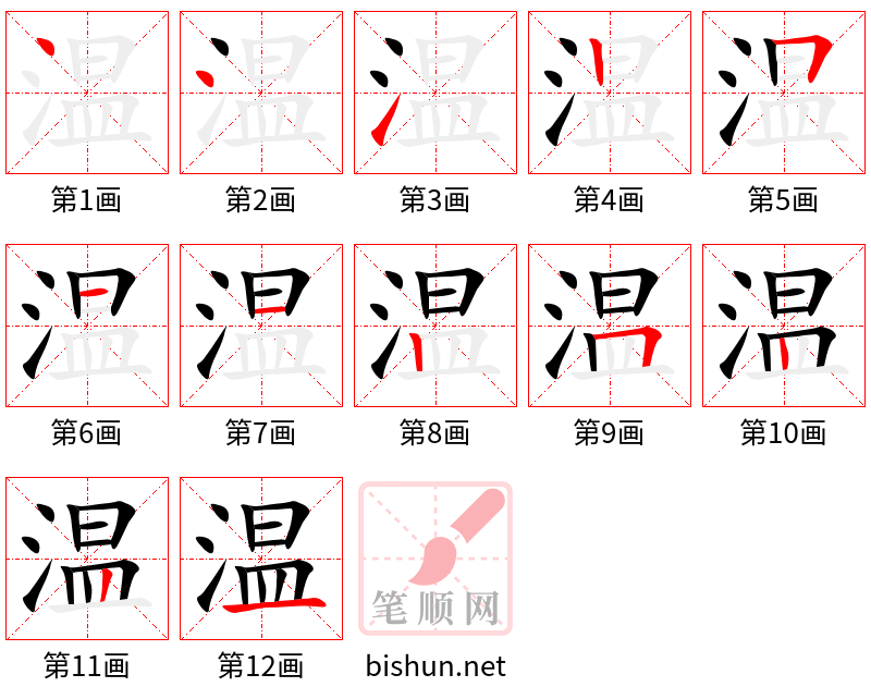 温 笔顺规范