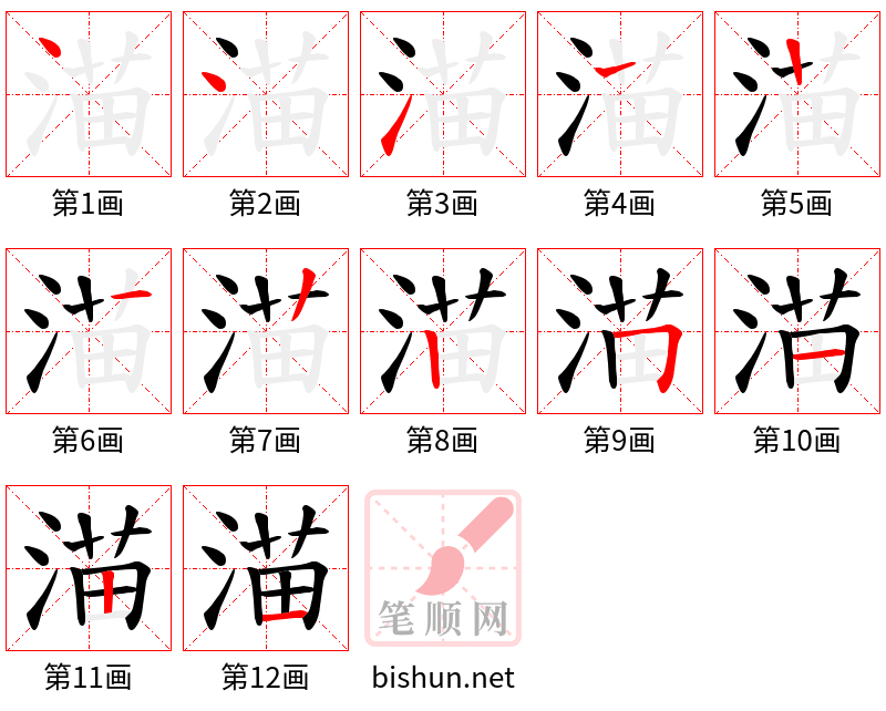 渵 笔顺规范