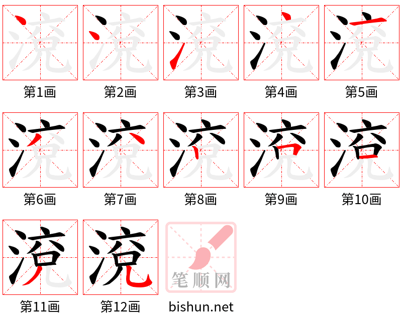 渷 笔顺规范