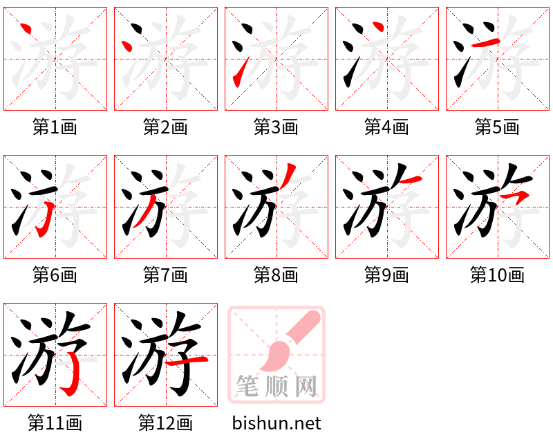 游 笔顺规范