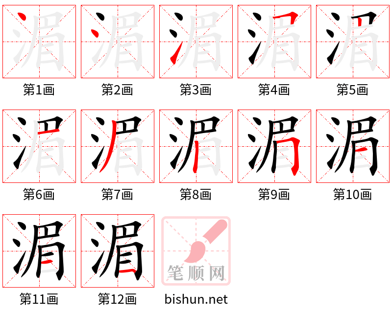 湄 笔顺规范