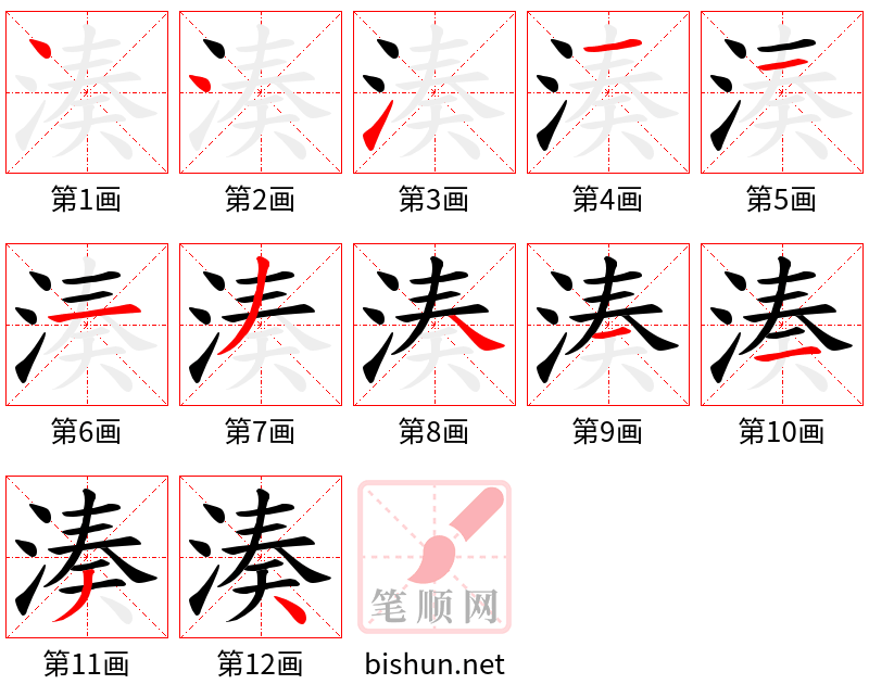 湊 笔顺规范