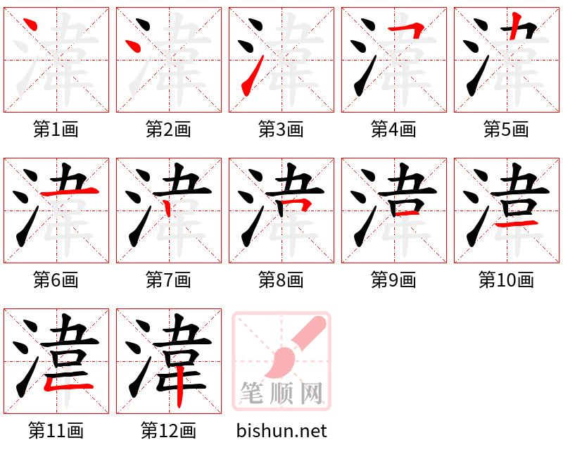 湋 笔顺规范