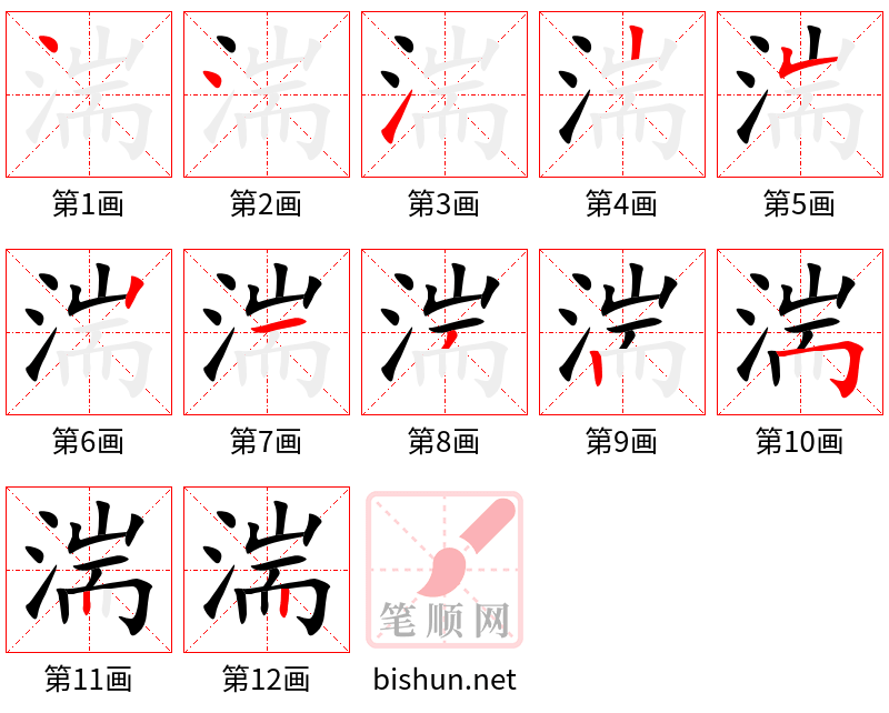 湍 笔顺规范