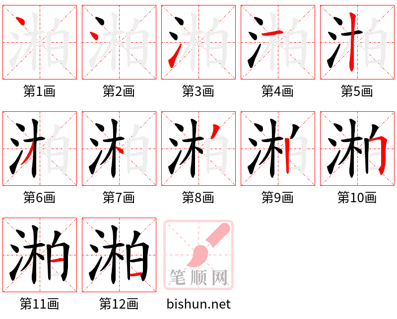 湐 笔顺规范