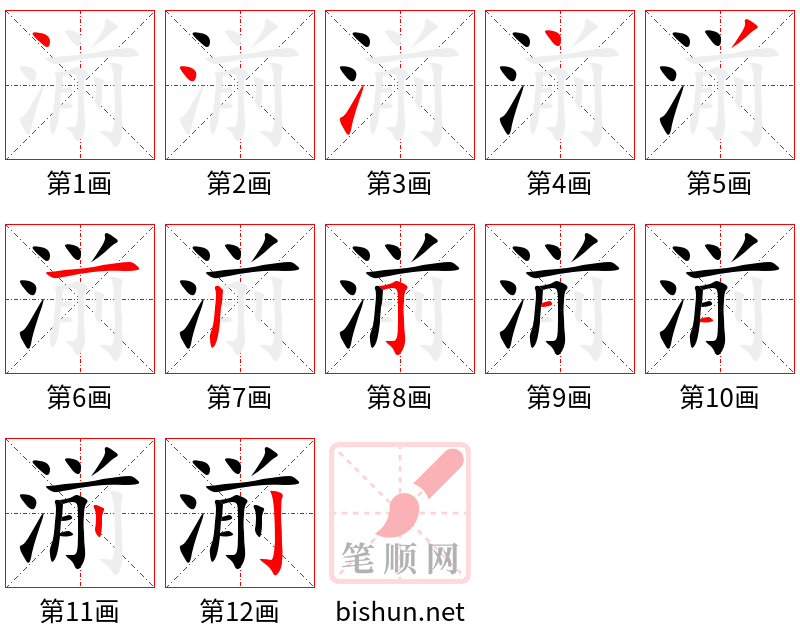 湔 笔顺规范