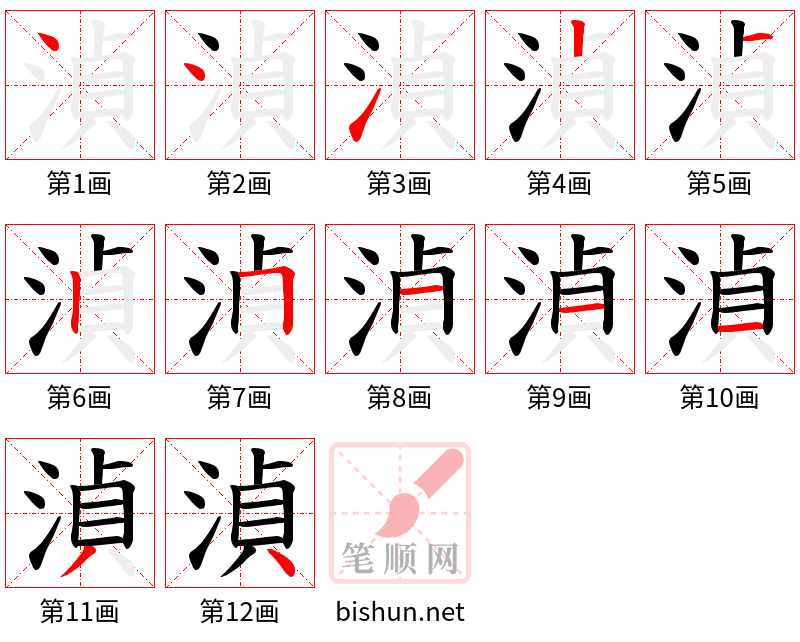 湞 笔顺规范