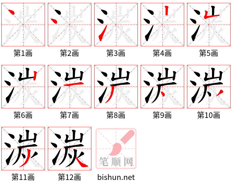 湠 笔顺规范