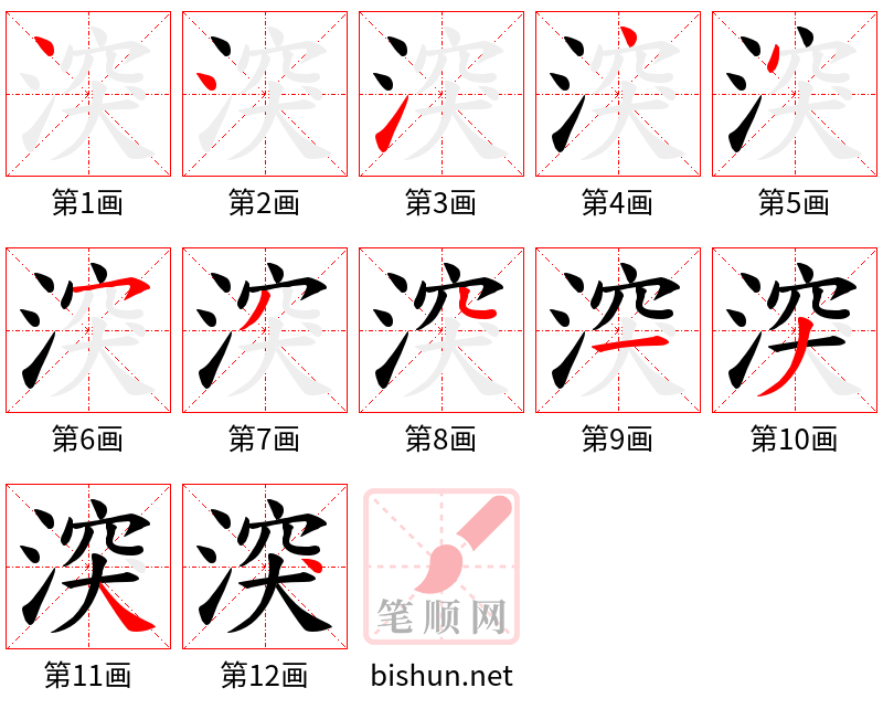 湥 笔顺规范