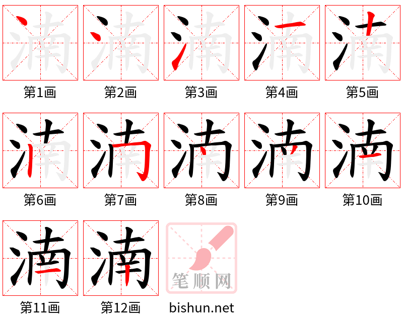 湳 笔顺规范