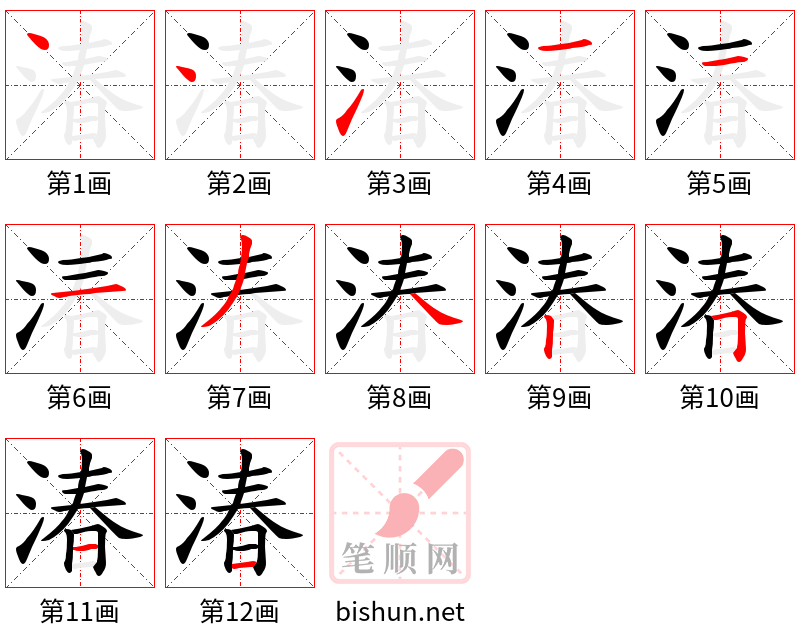 湷 笔顺规范